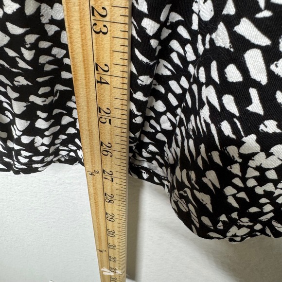 Chicos 3 XL Black White Abstract Print Long Sleeve Top Tunic - Picture 6 of 8